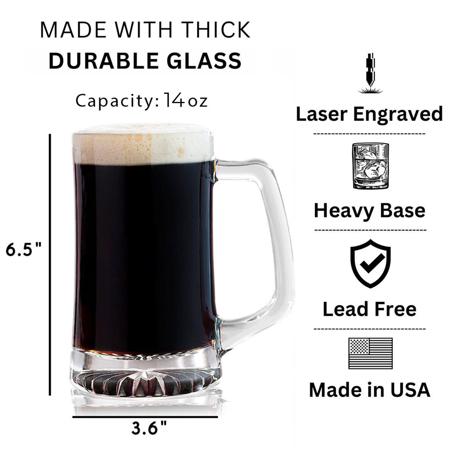 Army Because No One Played Navy As Kid Beer Glass with Handle