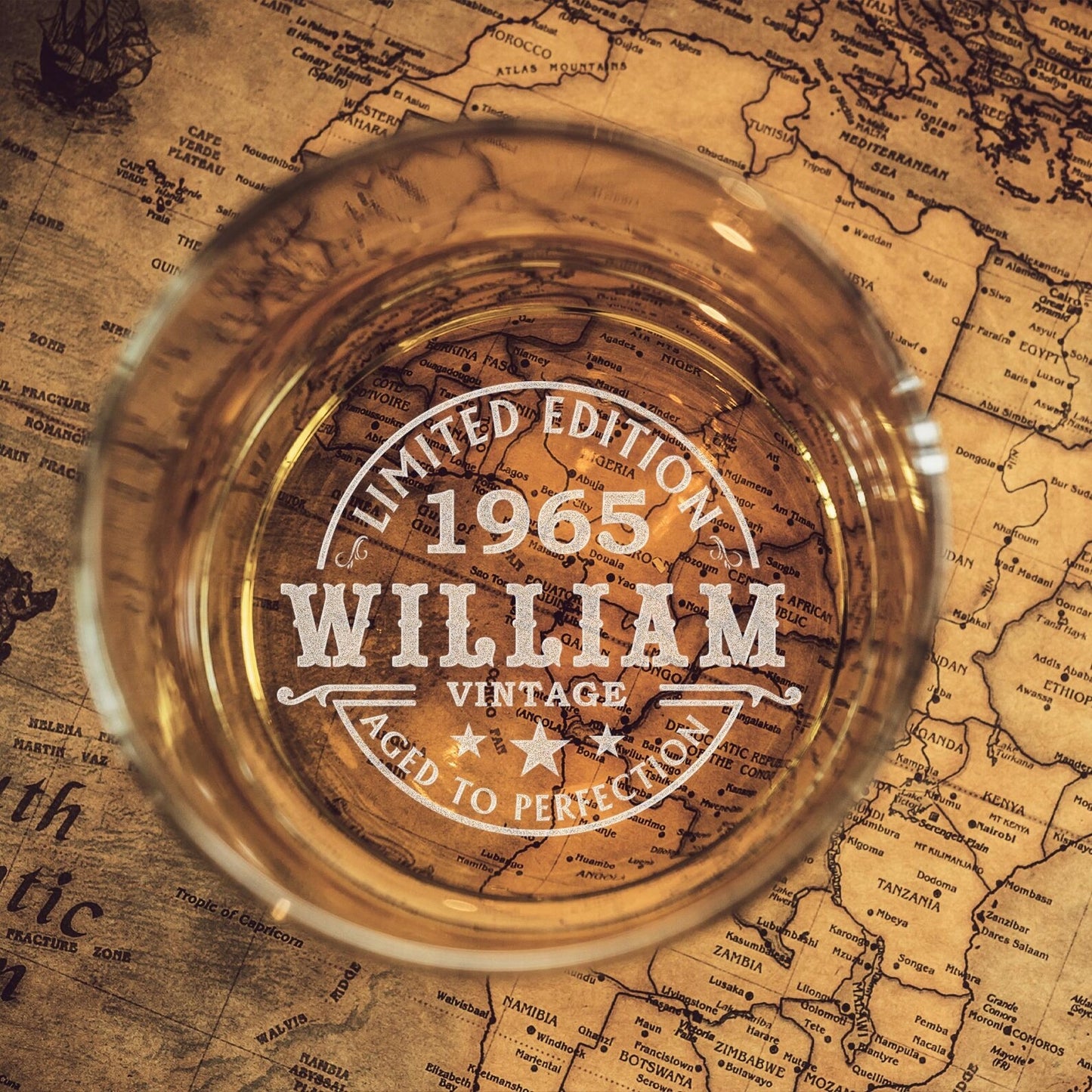 Custom 60th Birthday Whiskey Glass Engraved