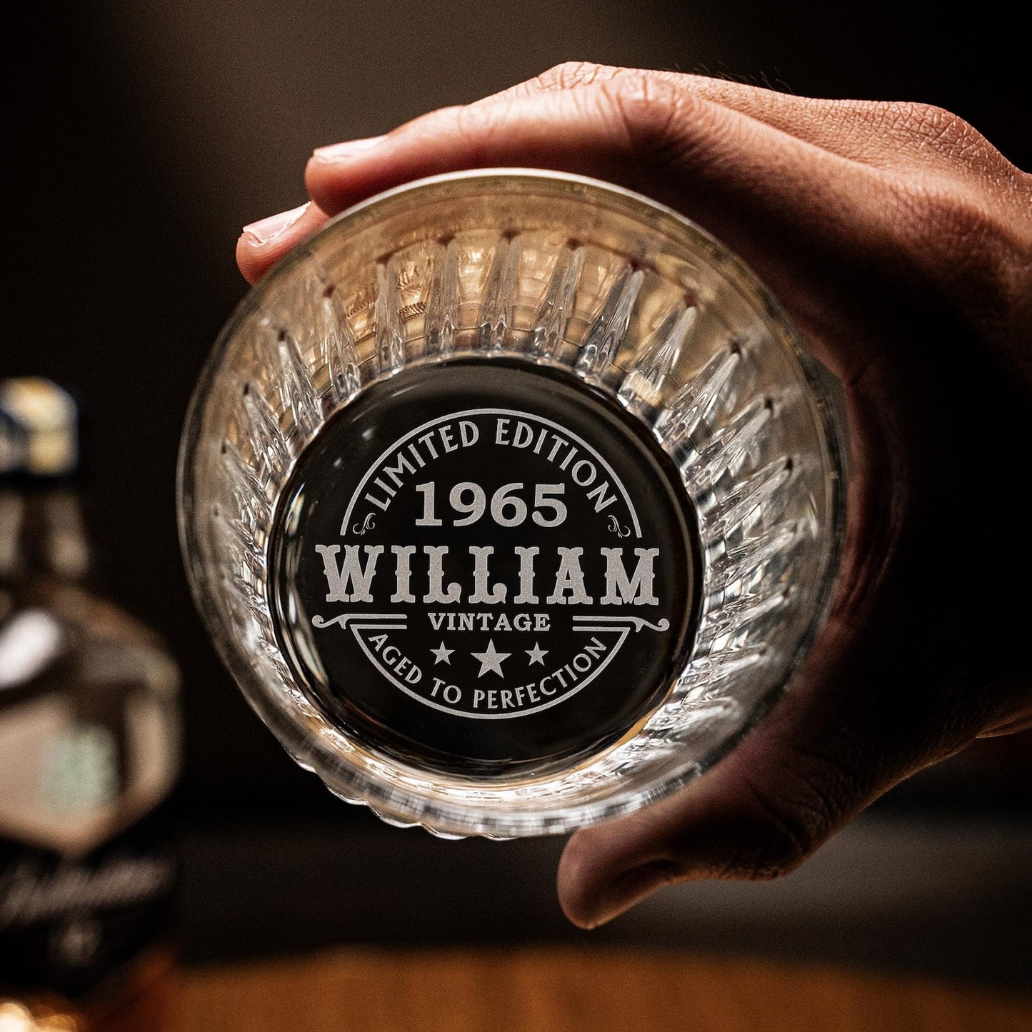 Custom 60th Birthday Crystal Whiskey Glass Engraved