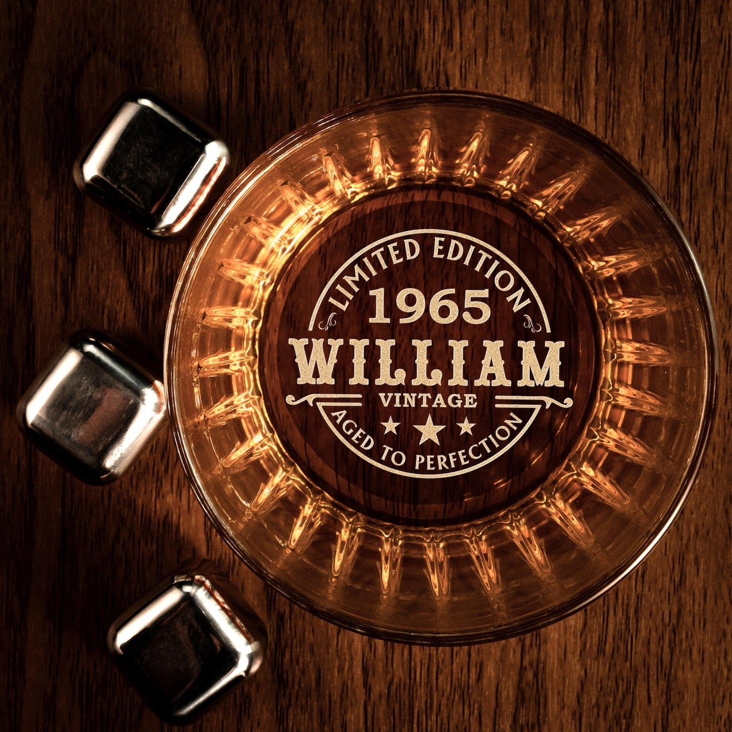 Custom 60th Birthday Crystal Whiskey Glass Engraved