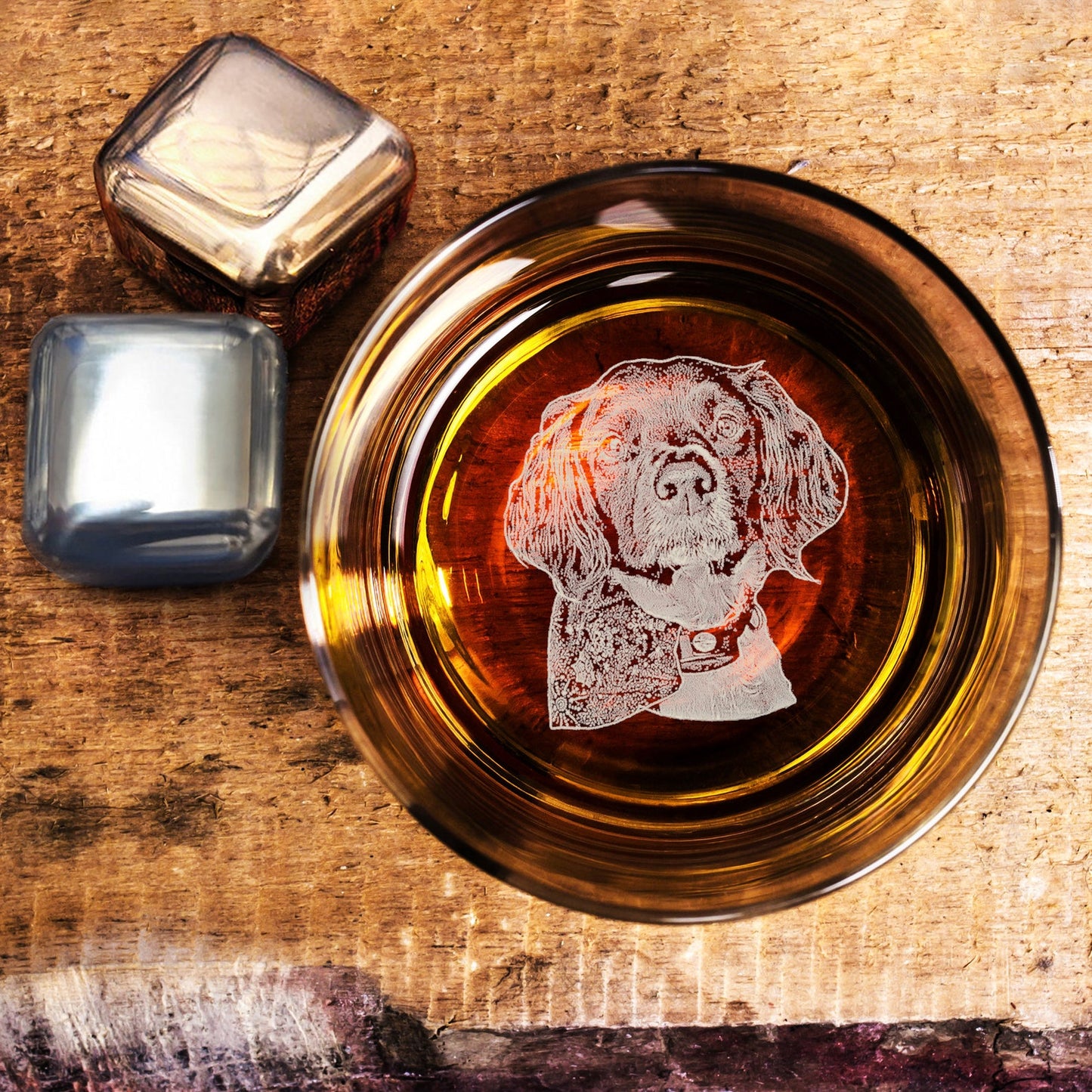 Custom Engraved Dog Whiskey Glass Bottom