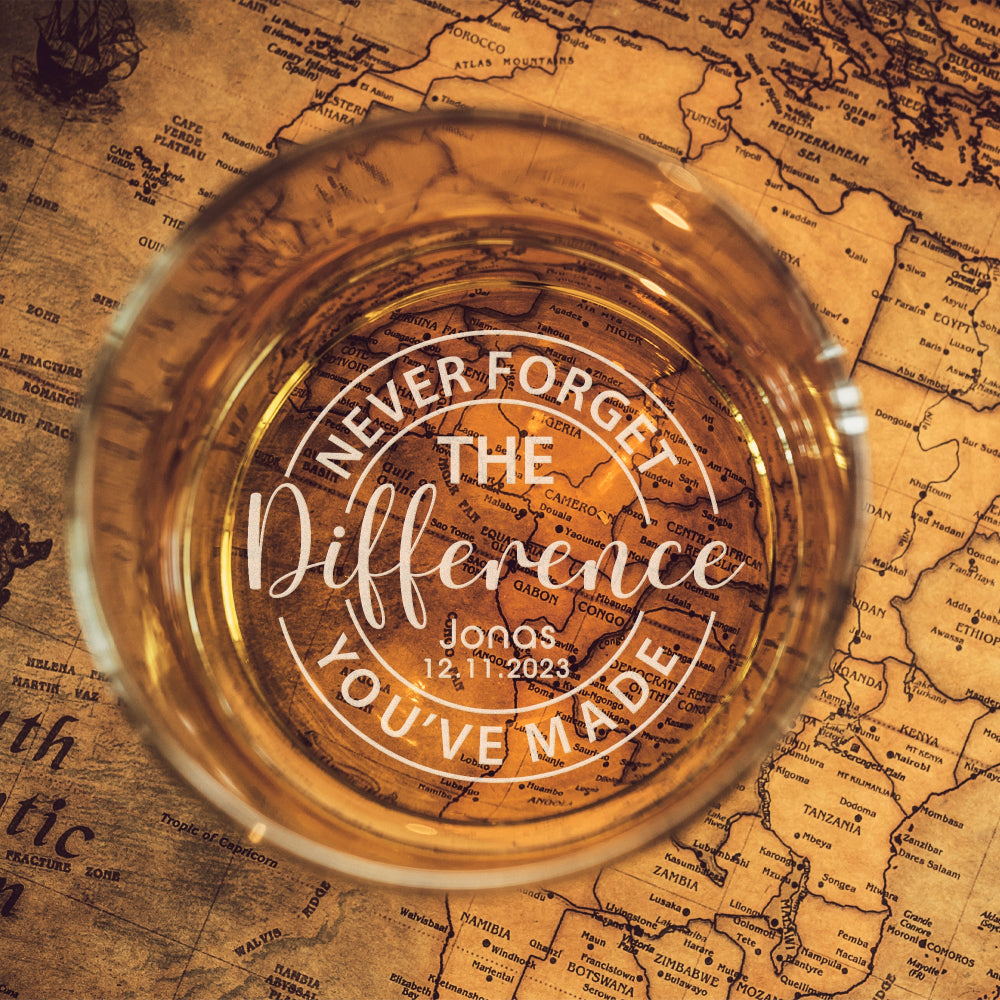 Custom Retirement Whiskey Glass Engraved