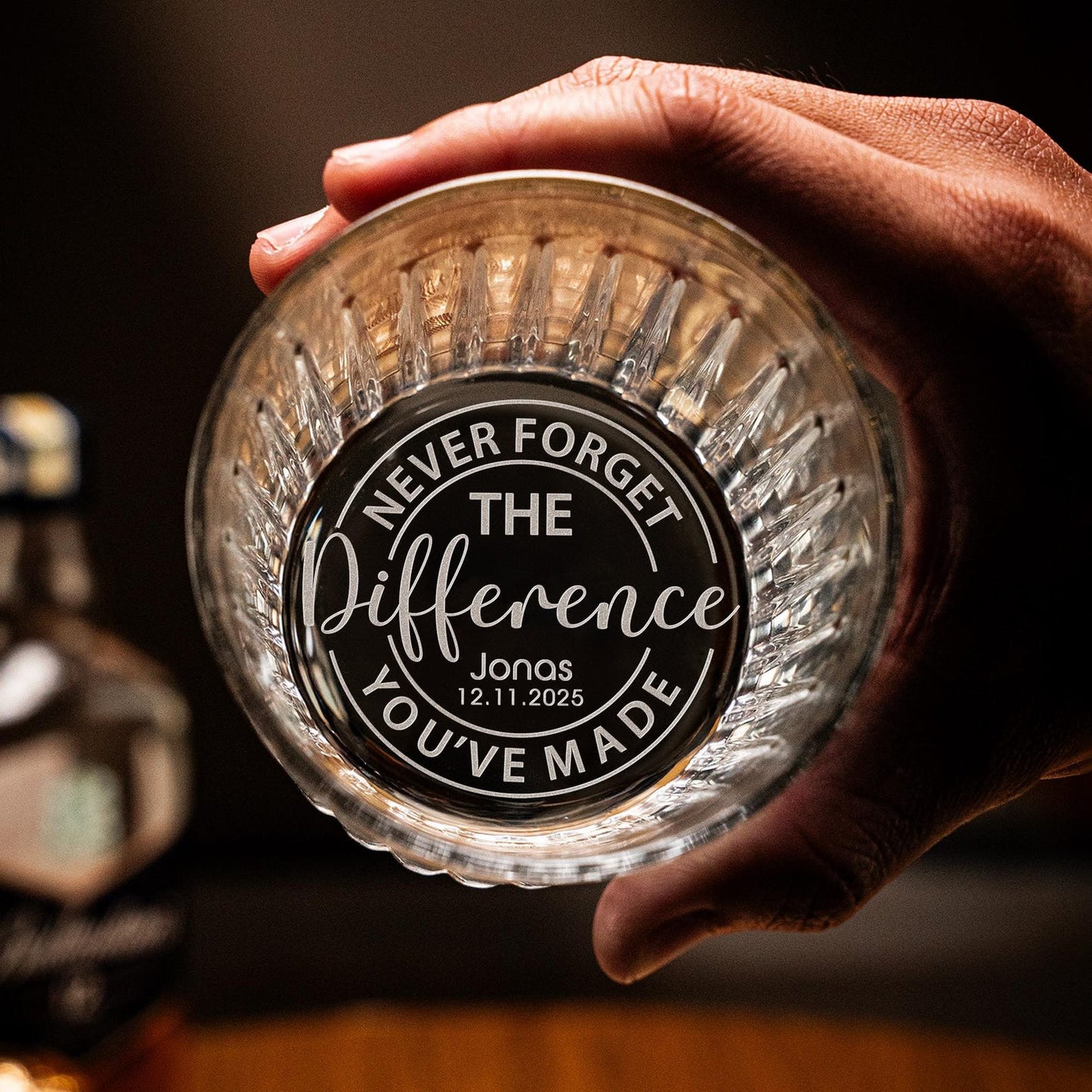 Custom Retirement Crystal Whiskey Glass Engraved