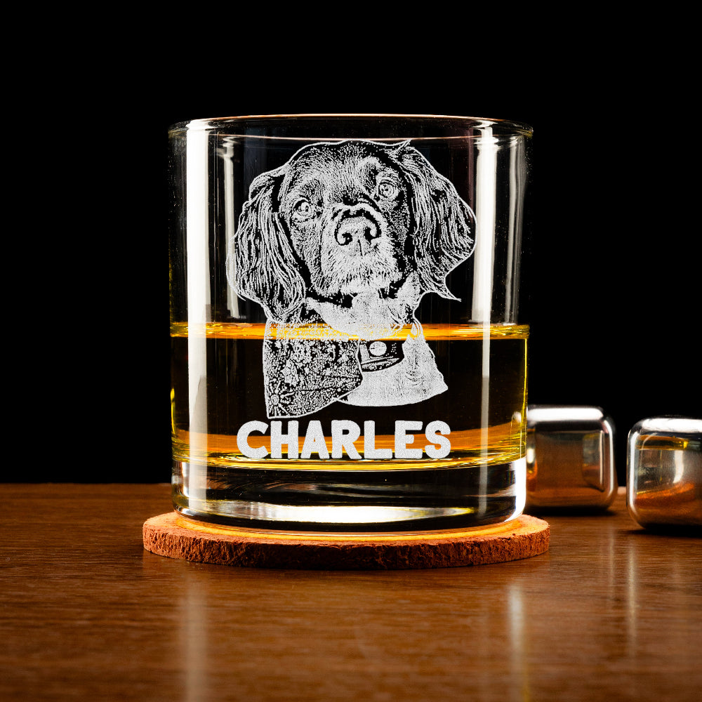 11 oz personalized dog whiskey glass