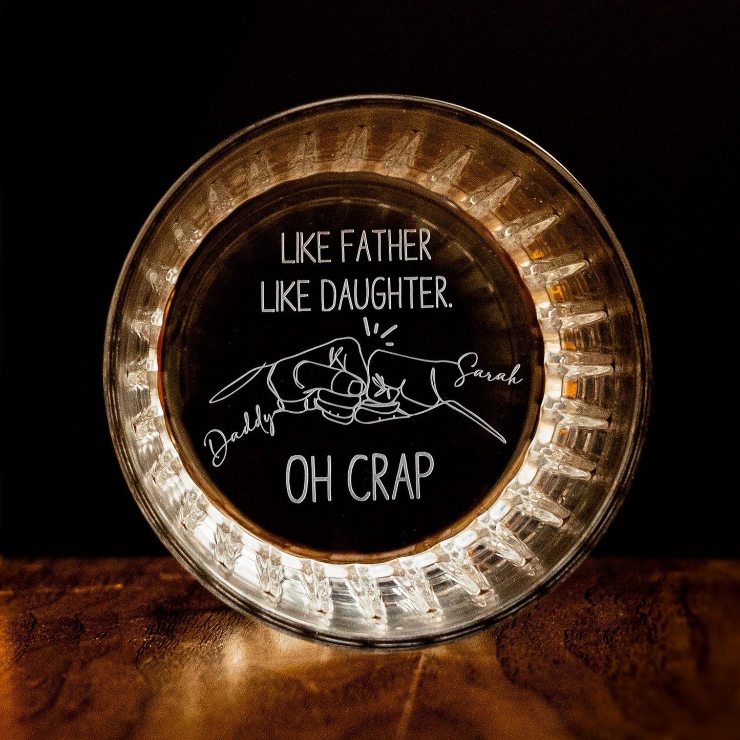 Like Father Like Daughter Personalized Whiskey Glass