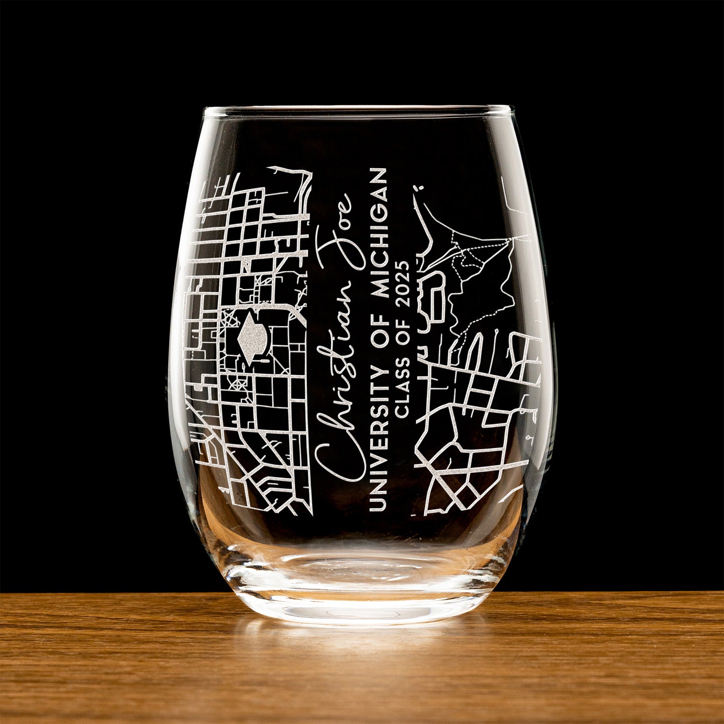 Custom Campus Map Graduation Wine Glass