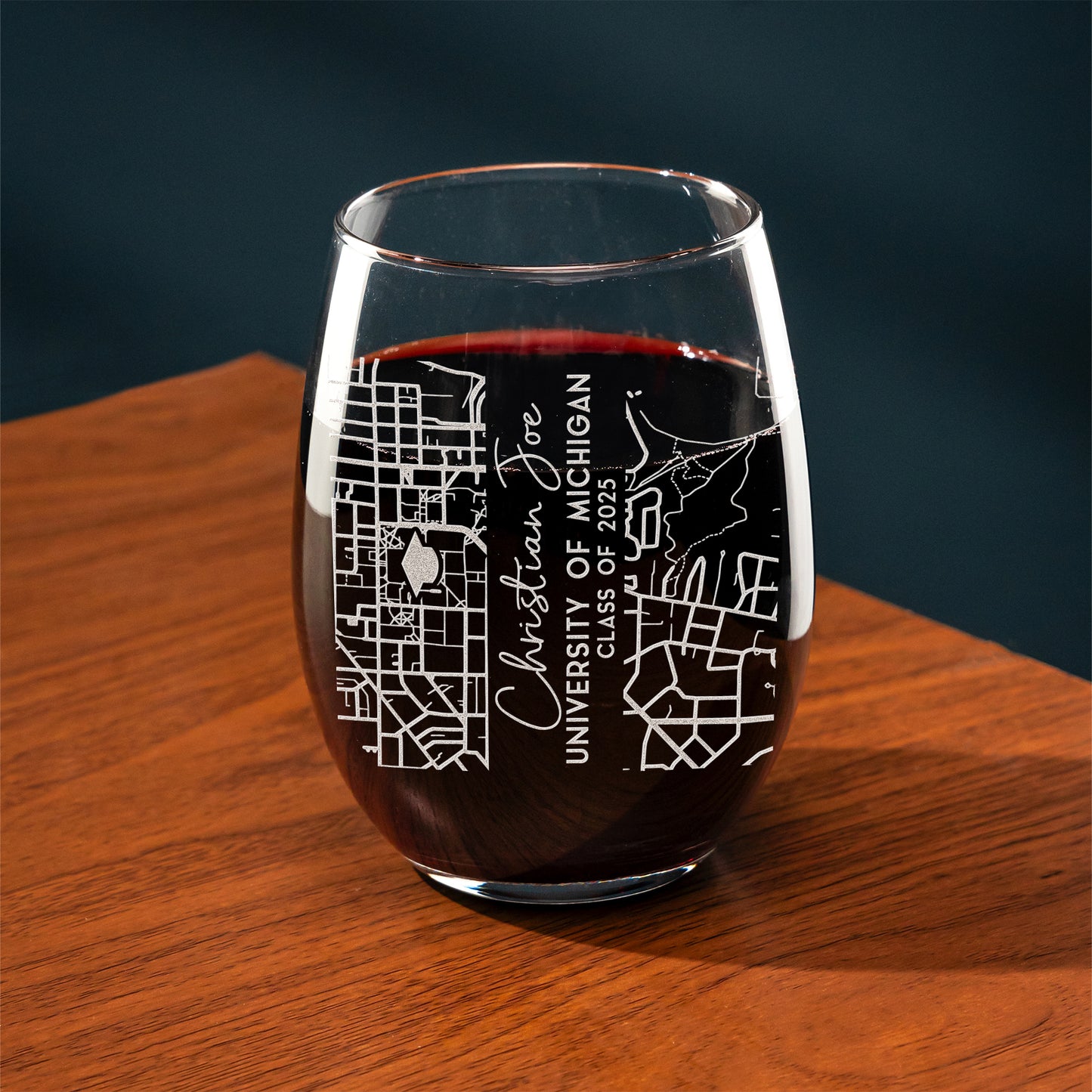 Custom Campus Map Graduation Wine Glass