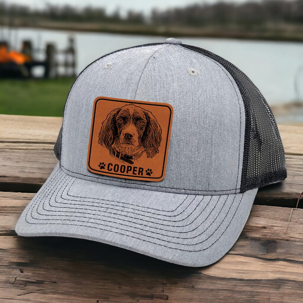 Personalized Trucker Hat with Dog Photo - gray/black