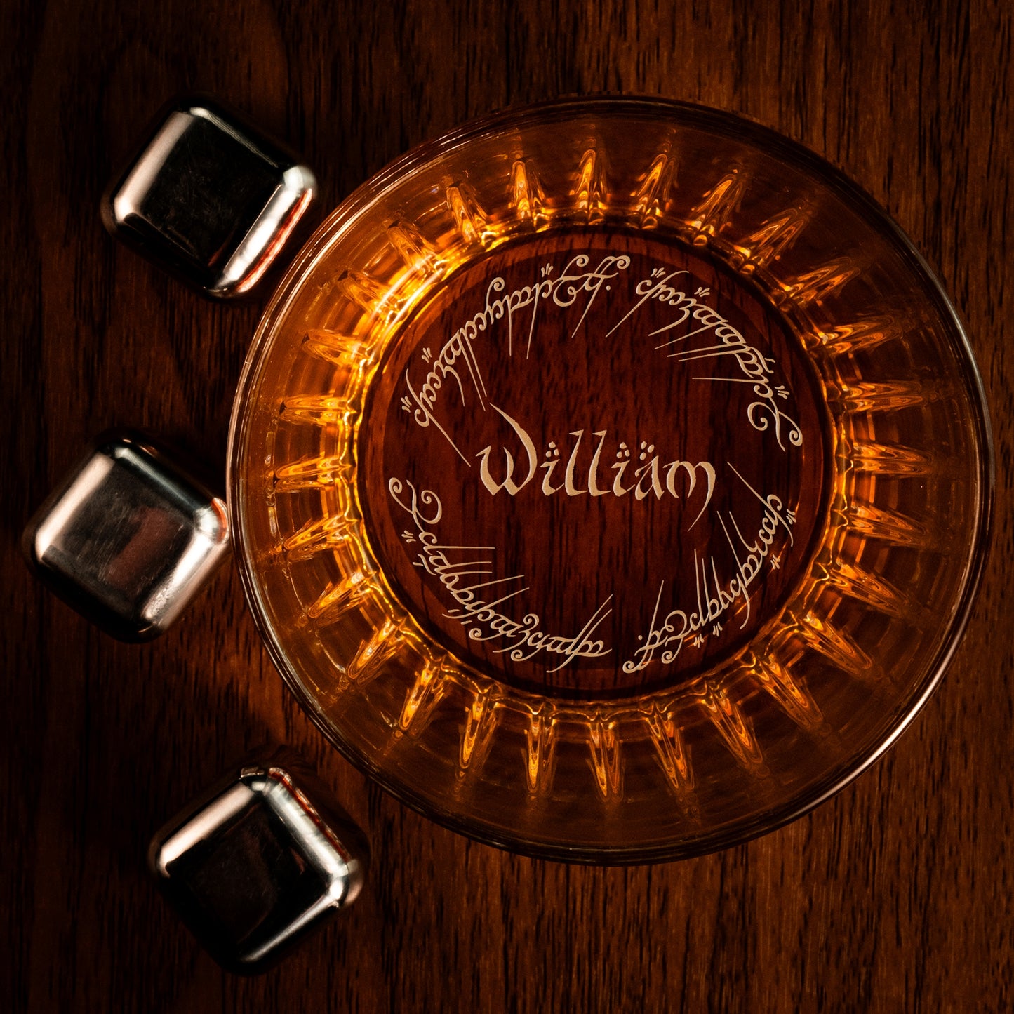 Personalized One Ring Crystal Whiskey Glass