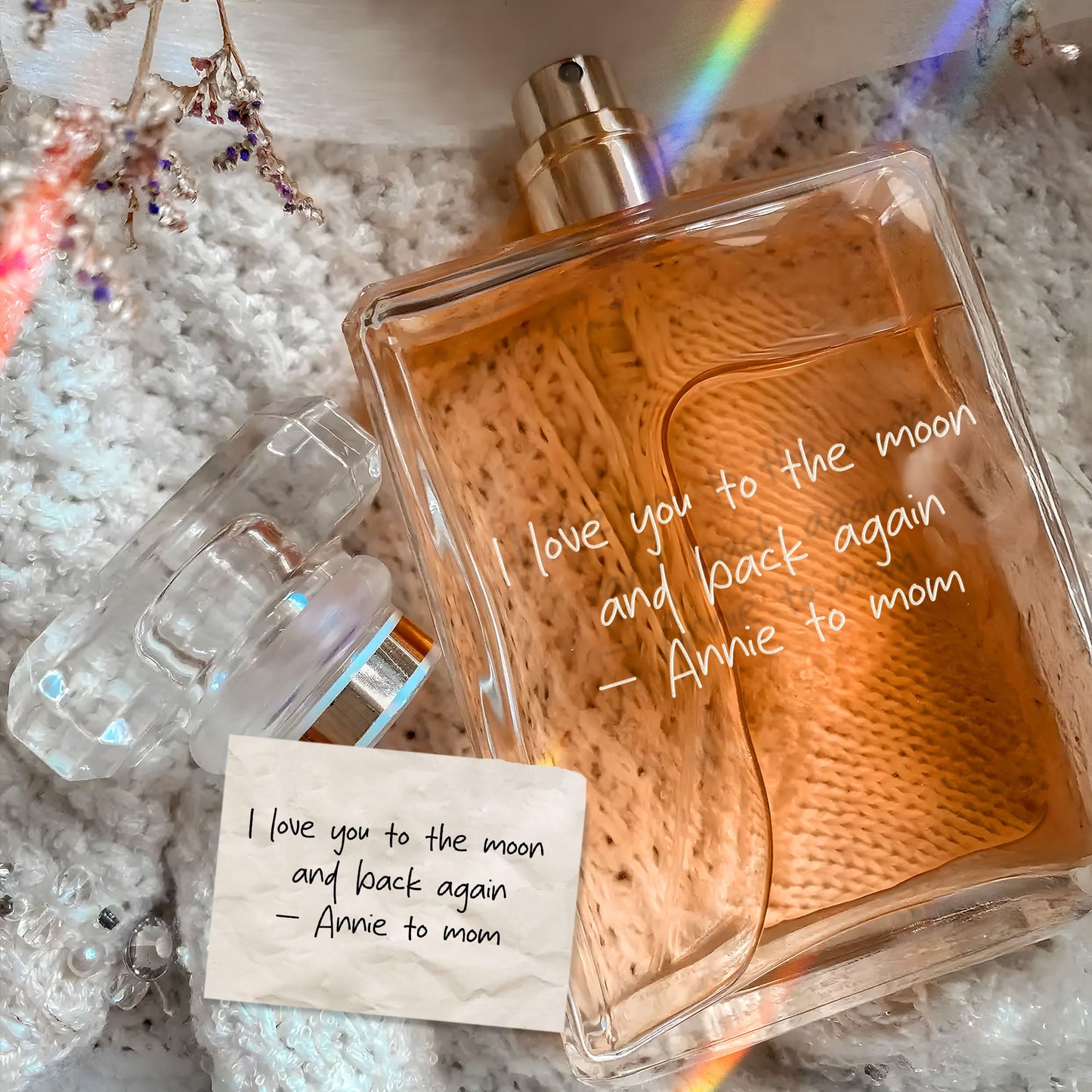 Personalized Perfume Bottle with Handwriting, laser engraved, 3.4 oz refillable