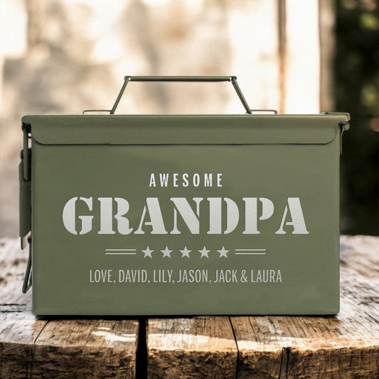 awesome grandpa personalized ammo can