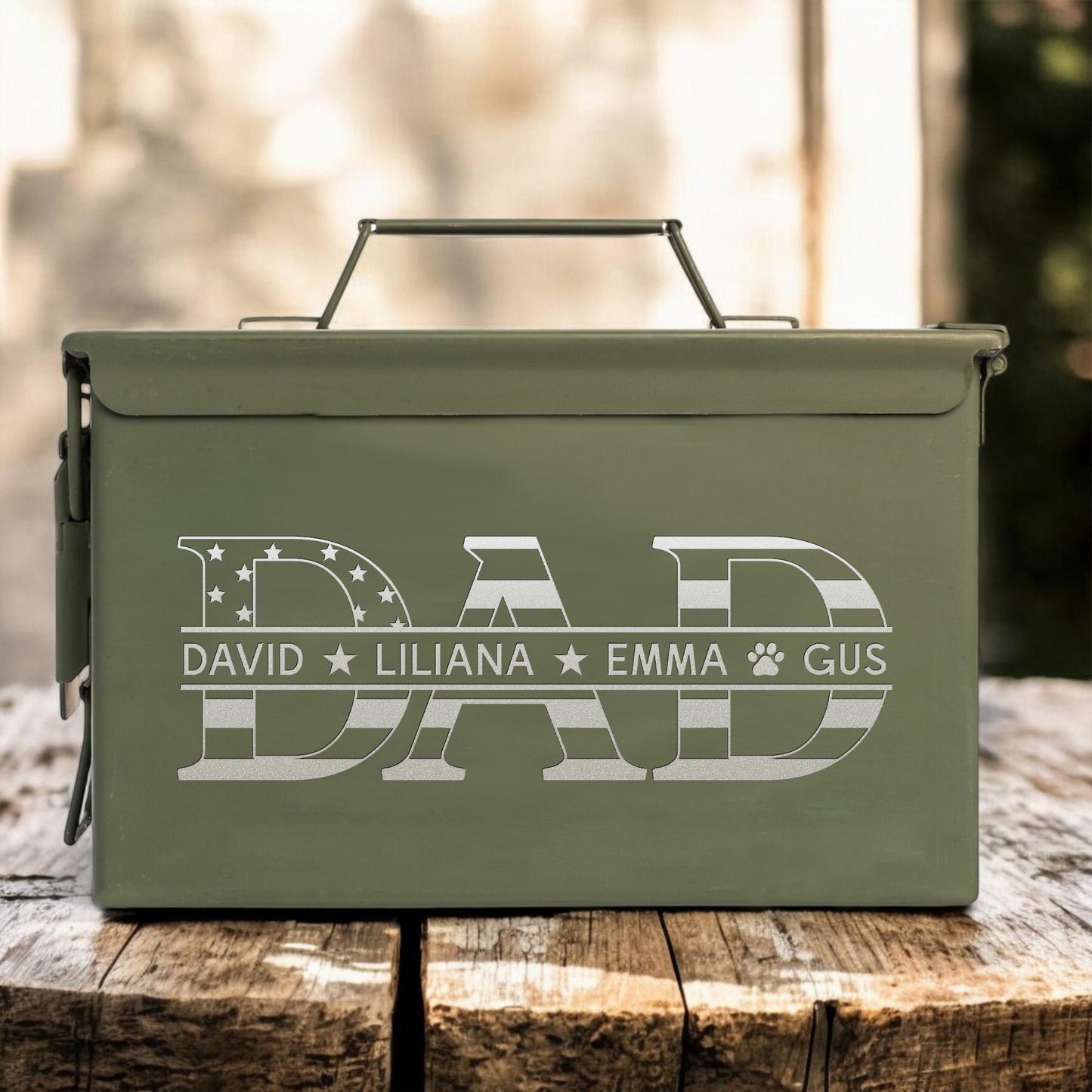 custom monogram ammo can for dad