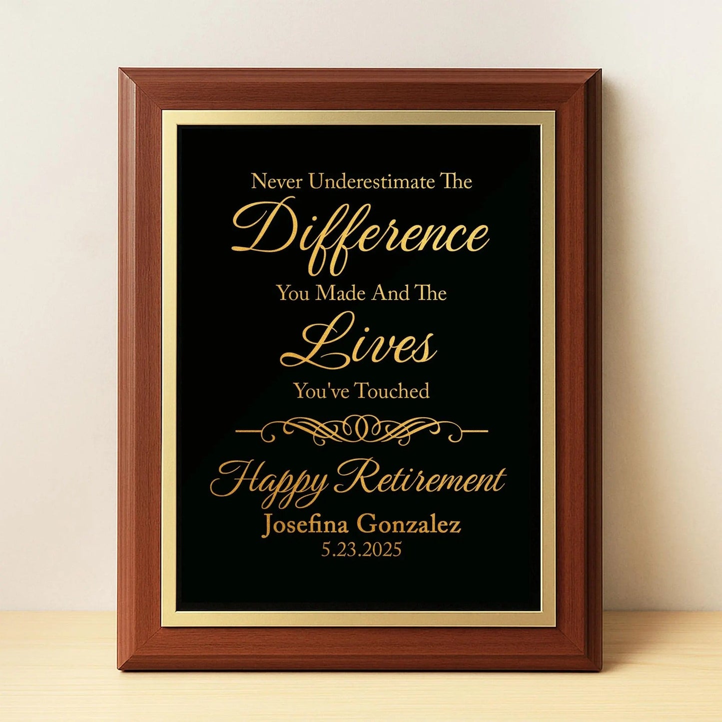 Happy Retirement Custom Plaque as a timeless option for employee appreciation ideas