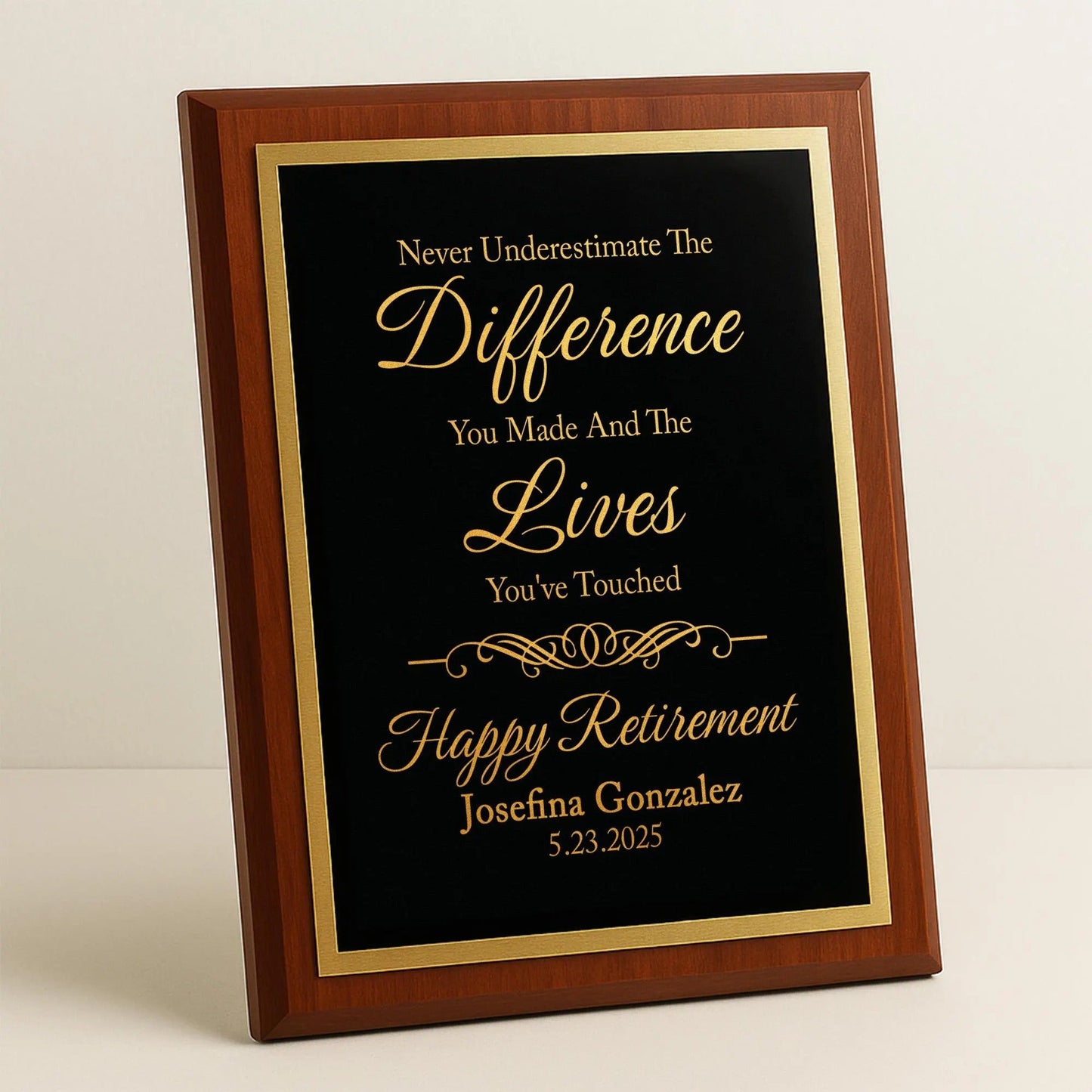 Ideas for employee appreciation day featuring personalized retirement plaques