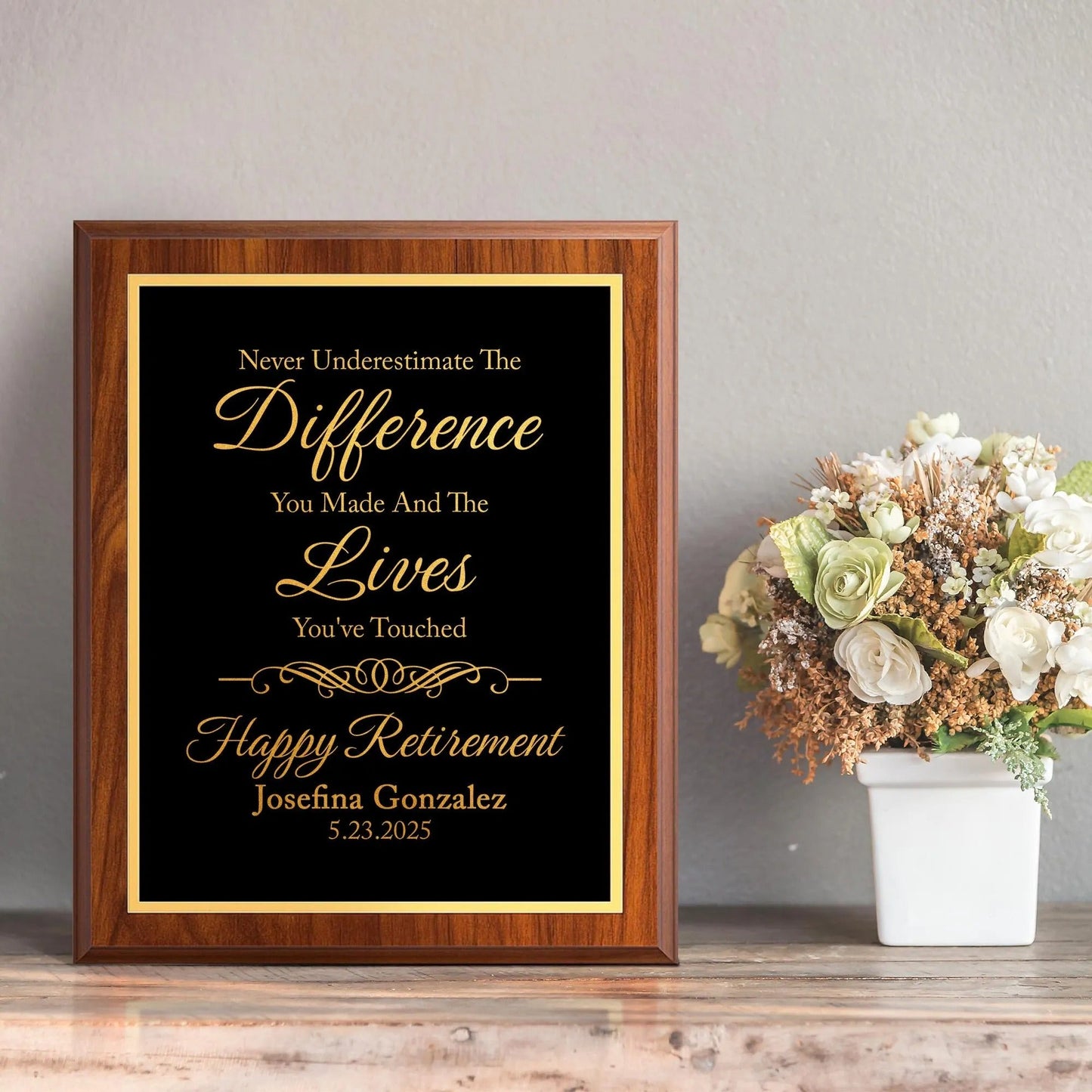 Employee appreciation week gifts made meaningful with Happy Retirement Custom Plaque