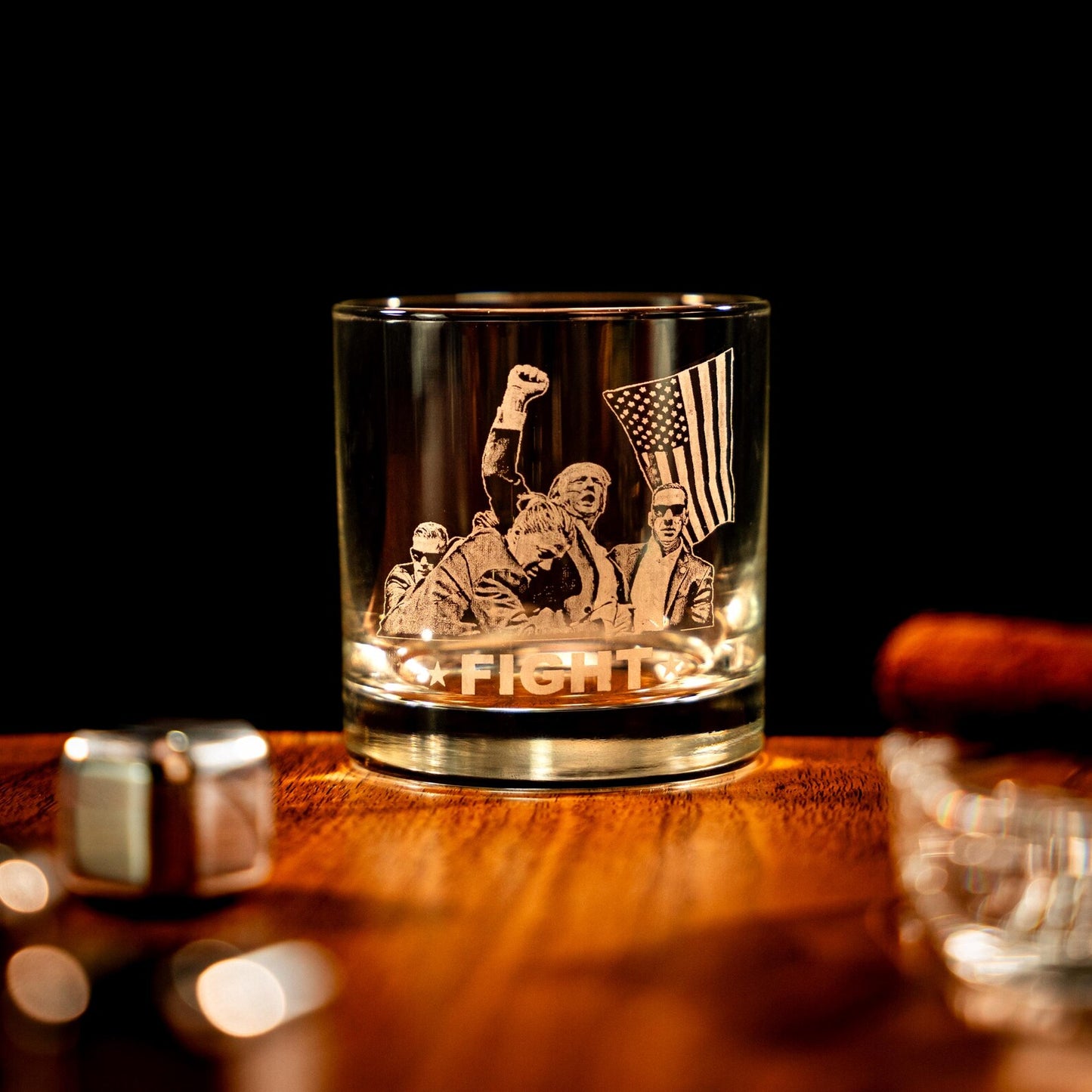 President Donald Trump Whiskey Glass Engraved