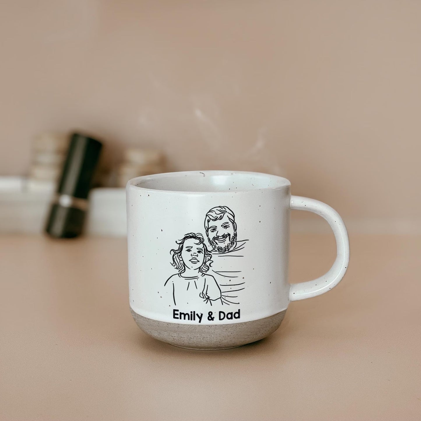 Best gifts from daughter to father like custom line art mugs capturing cherished memories