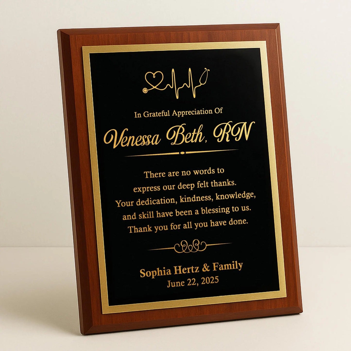 Nurse retirement gifts made memorable with personalized appreciation plaques