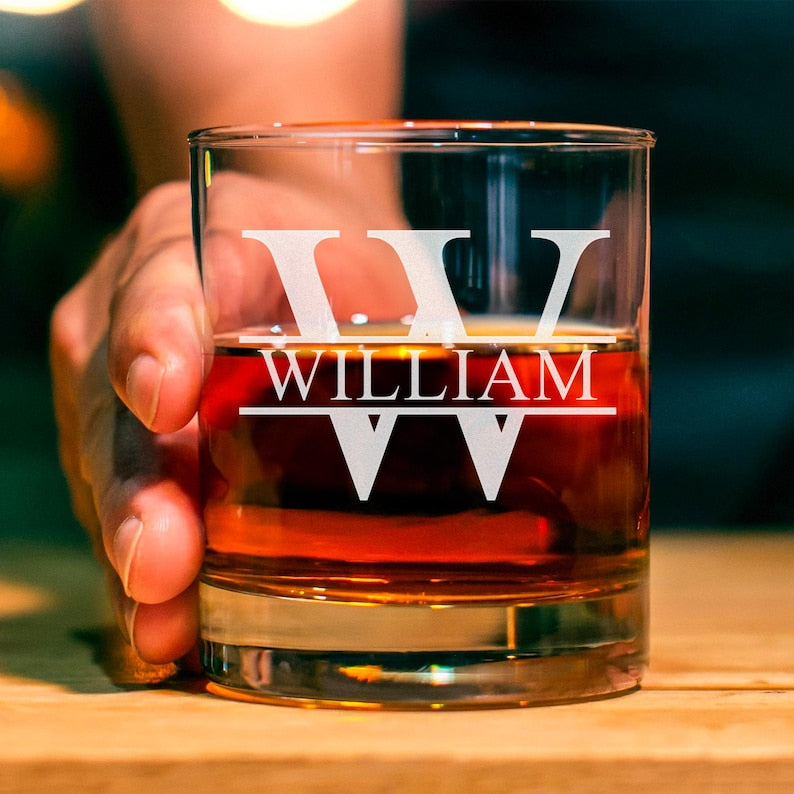 Personalized Boss Appreciation Whiskey Glass, an excellent Christmas gift idea for a male boss or supervisor.