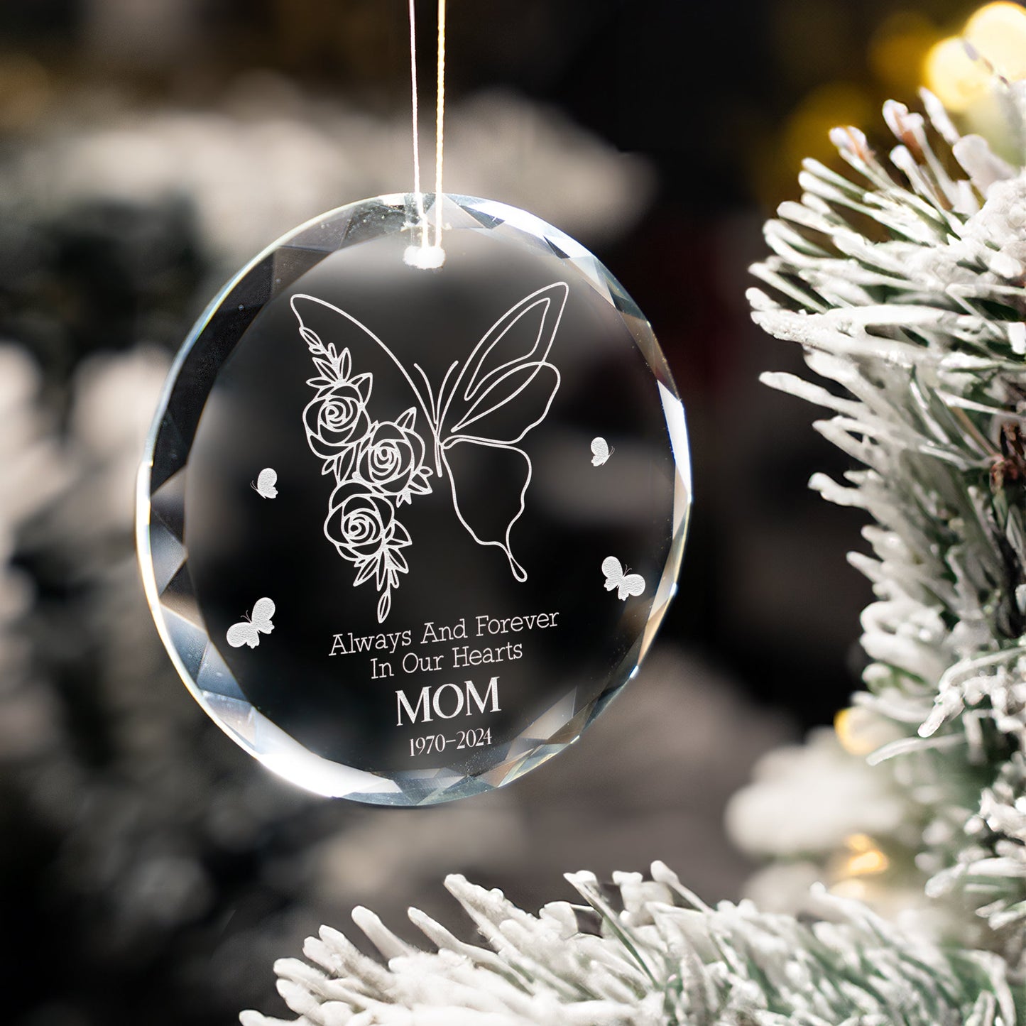Personalized Butterfly Memorial Glass Ornament highlighted as a meaningful memorial gift