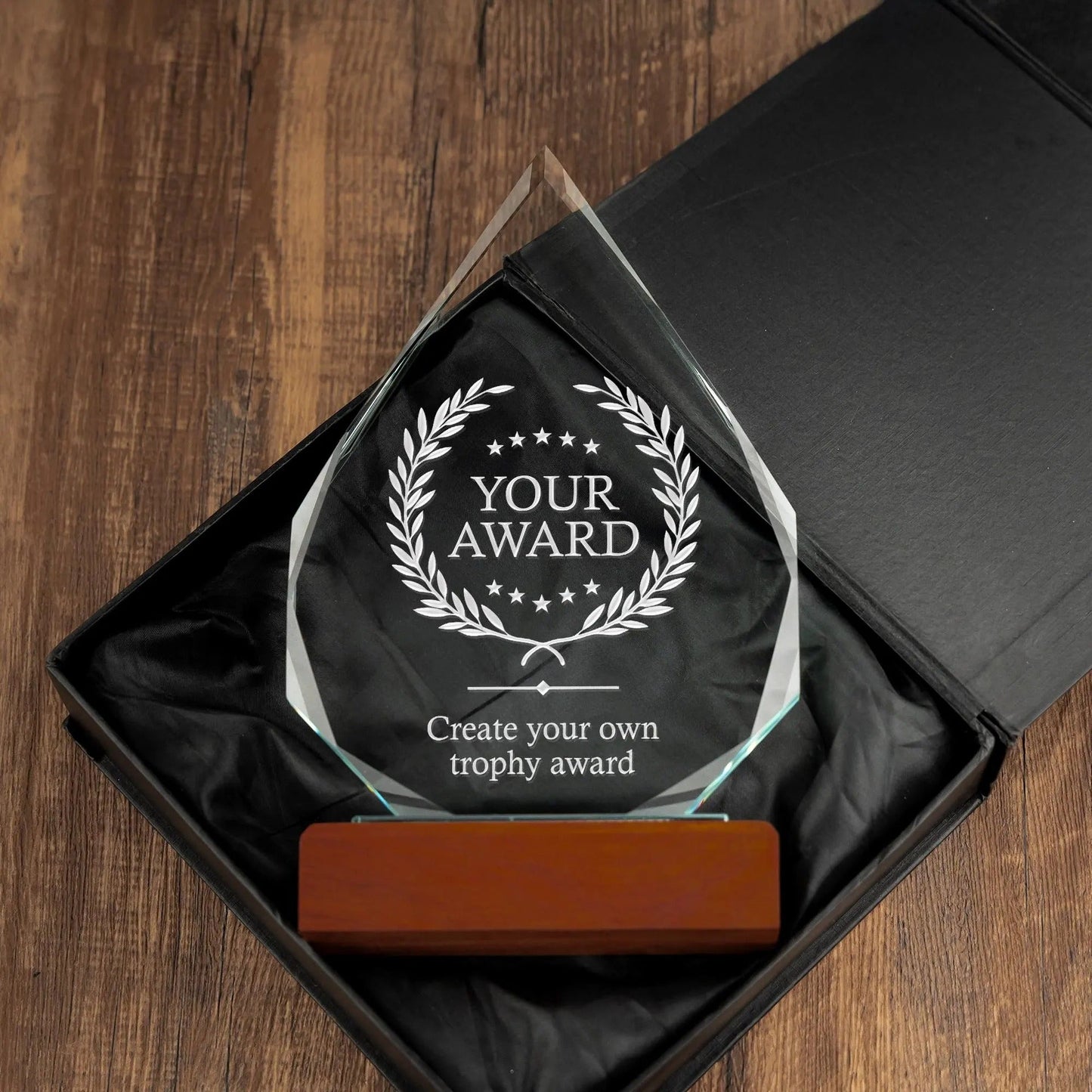 Custom logo gifts made special with personalized corporate crystal award
