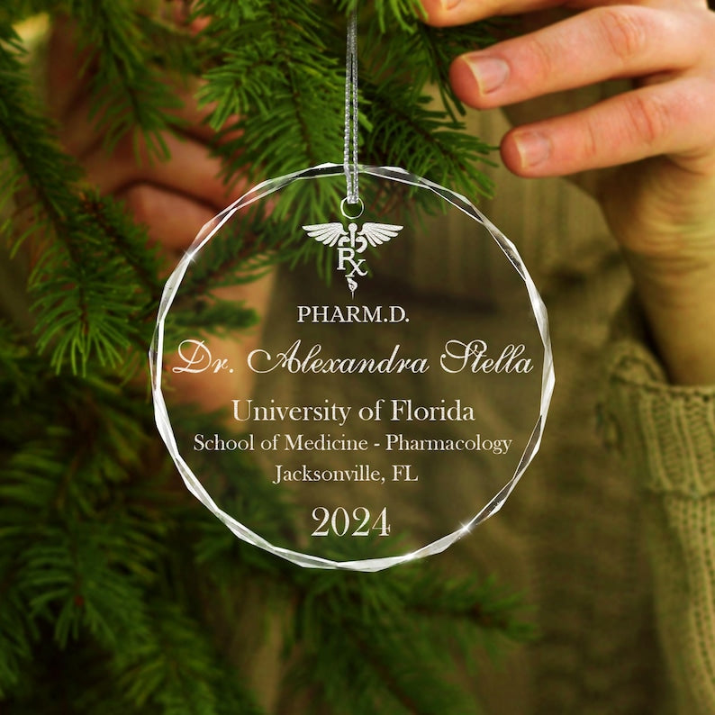 Pharmacy graduation gifts including a Personalized Doctor of Pharmacy Graduation Ornament