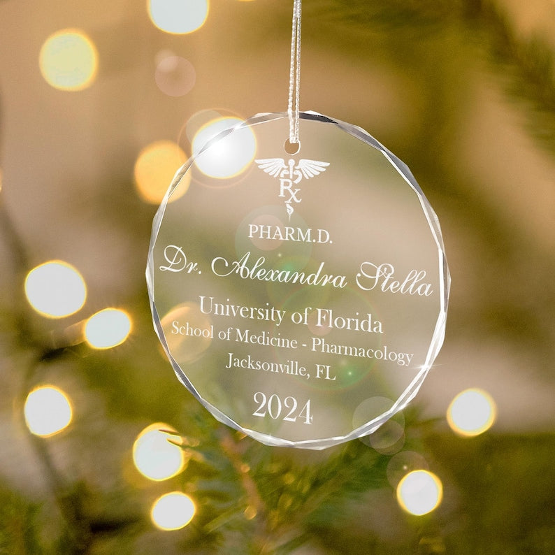 Pharmd graduation gifts featuring a Personalized Doctor of Pharmacy Graduation Ornament