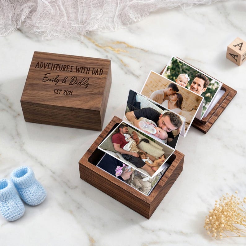 Fathers day picture frame box with custom photo gifts for dad, perfect as a father picture frame alternative.