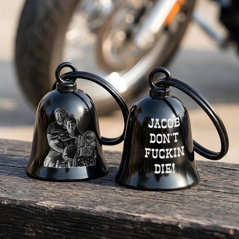 High-quality light up engraved photo bell, offering a sophisticated and heartfelt way to celebrate dad.
