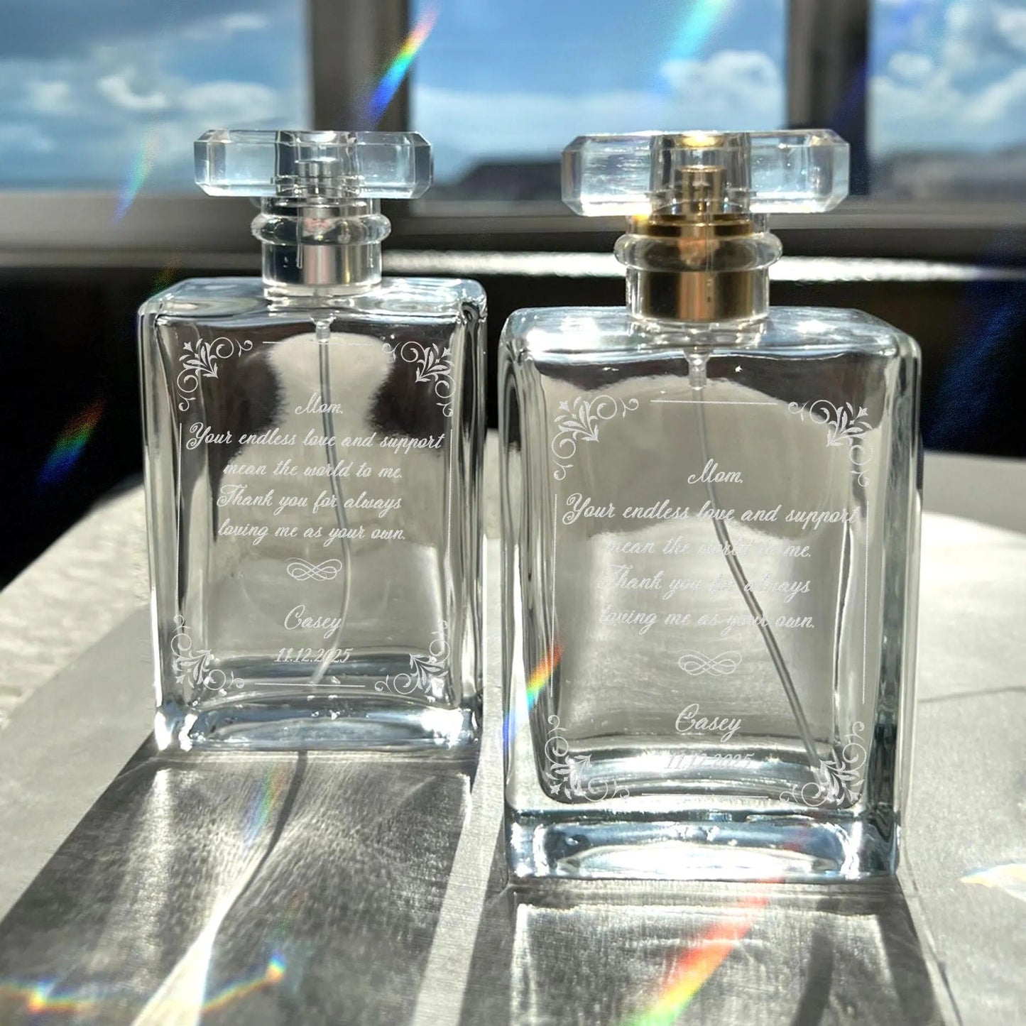Timeless Personalized Glass Perfume Bottle for Mom designed as thoughtful gifts for step mom and wedding occasions
