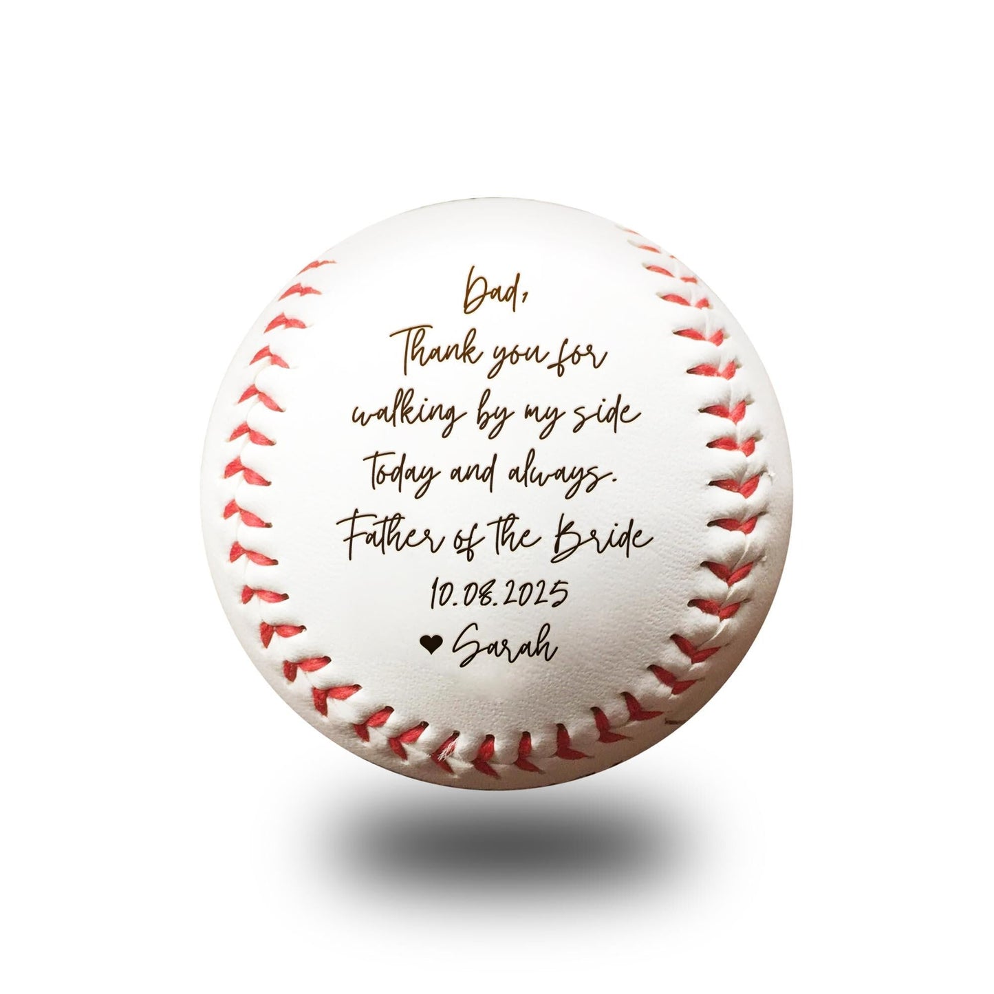 Father wedding gift idea a personalized baseball with handwriting from daughter