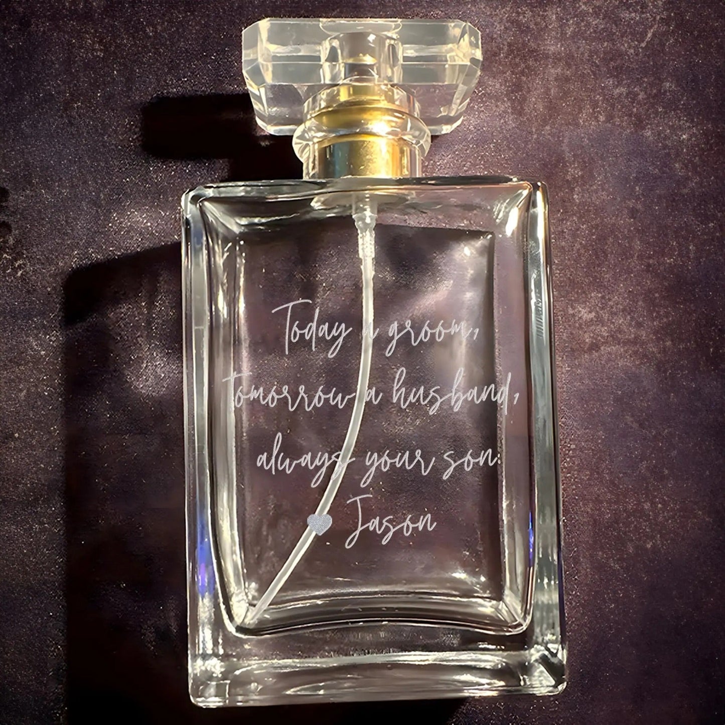 Meaningful Personalized Handwriting Glass Perfume Bottle for Mother of Groom perfect as mother of the bride gifts and elegant wedding keepsake