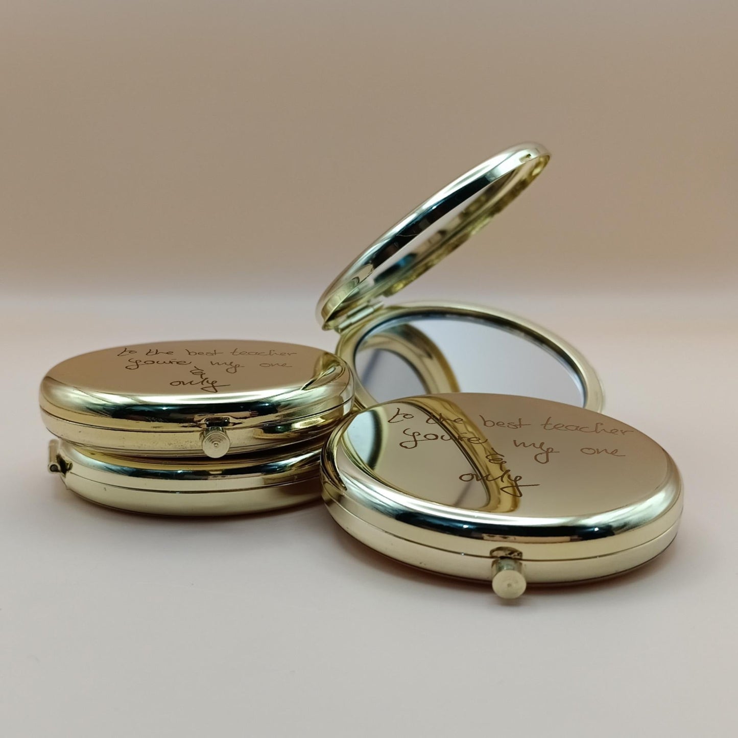 Personalized Handwriting Mother of the Bride Compact Mirror ideal for wedding day gifts for mom