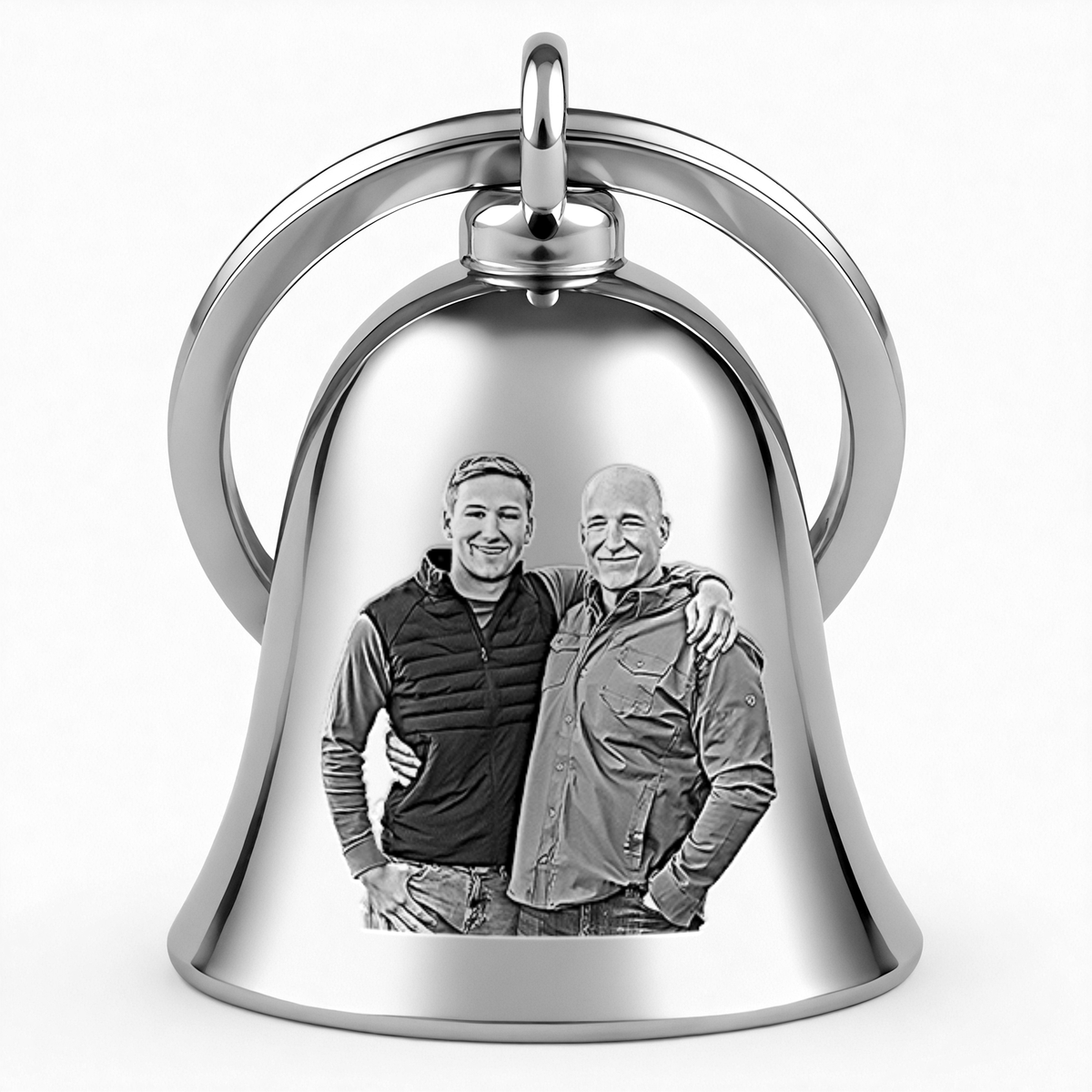 Personalized handwriting guardian bell, a custom engraved motorcycle bell for dad.