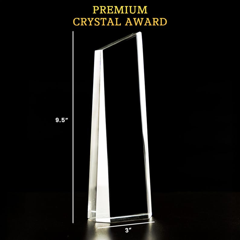 The perfect employee of the year award, this crystal trophy is a sophisticated choice for award gifts for employees.
