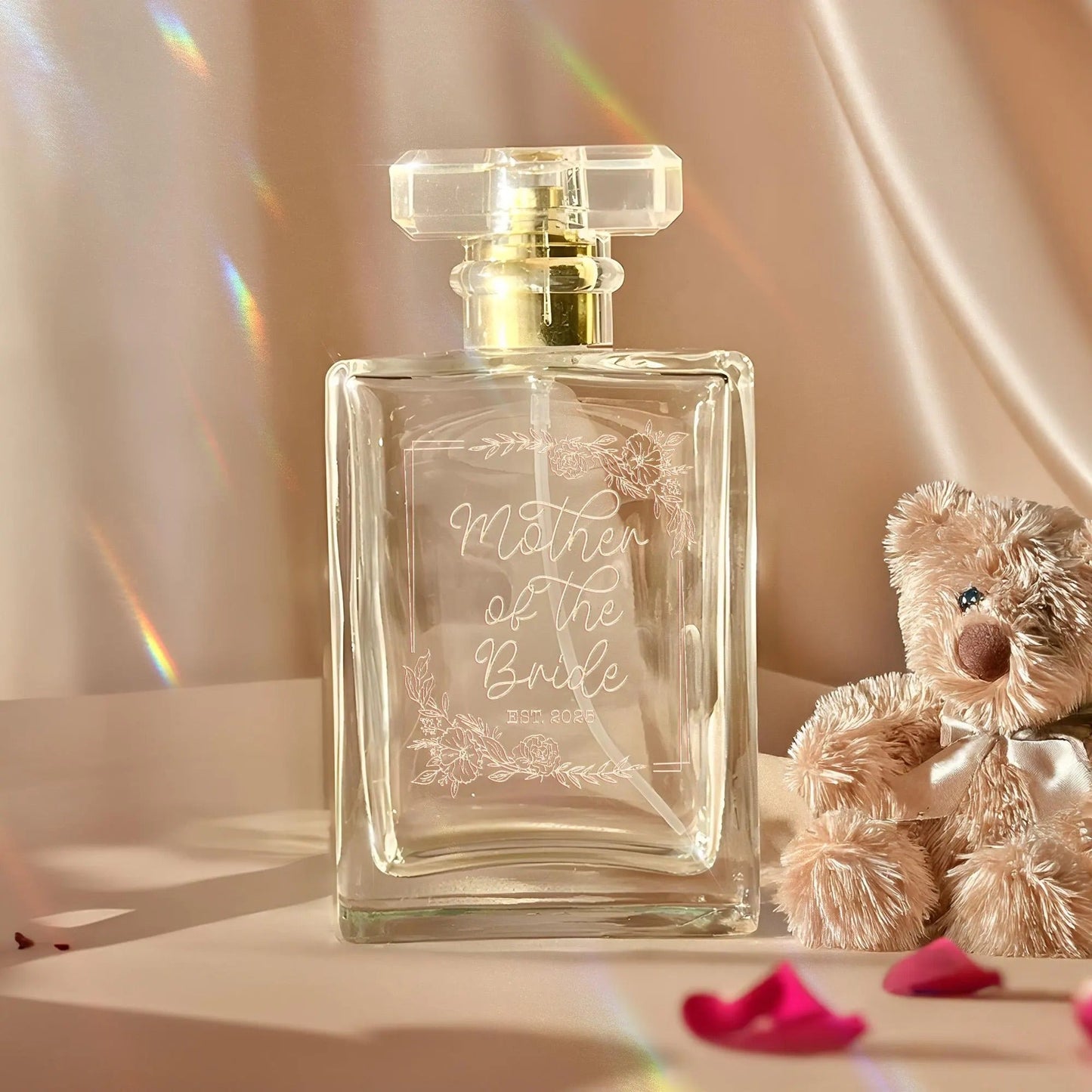 Personalized Mother of Bride Perfume Bottle as elegant gifts for bridesmaids on wedding day