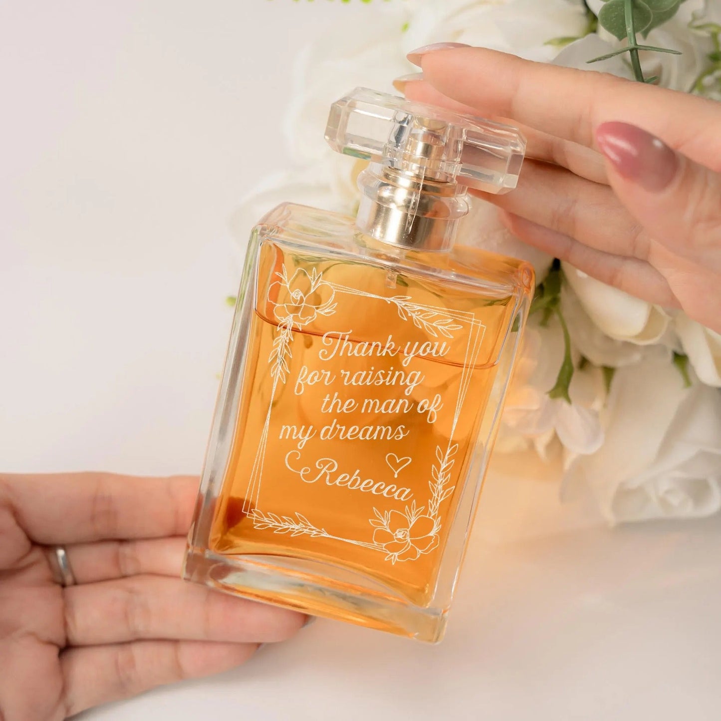 Timeless Personalized Mother of Groom Glass Perfume Bottle perfect as mother of the bride gifts and bridal party gift