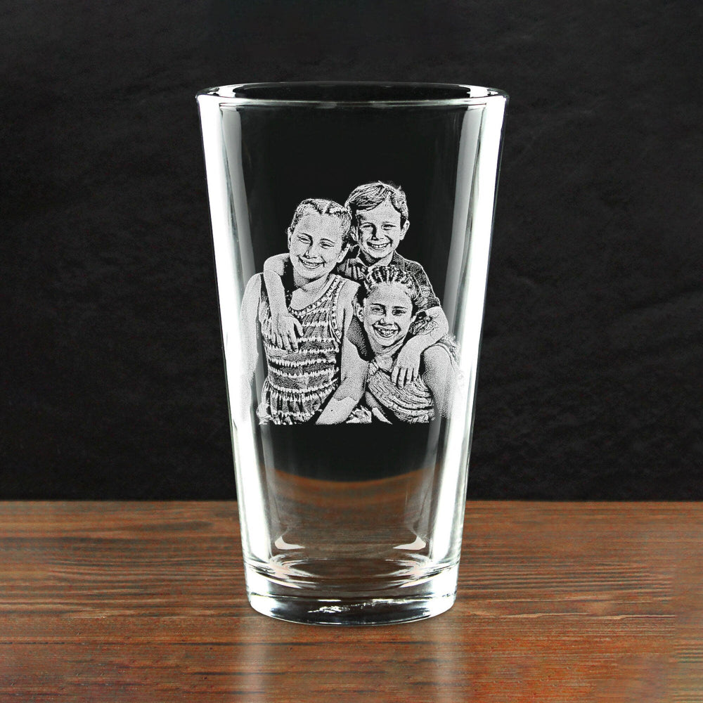 engraved pint glass