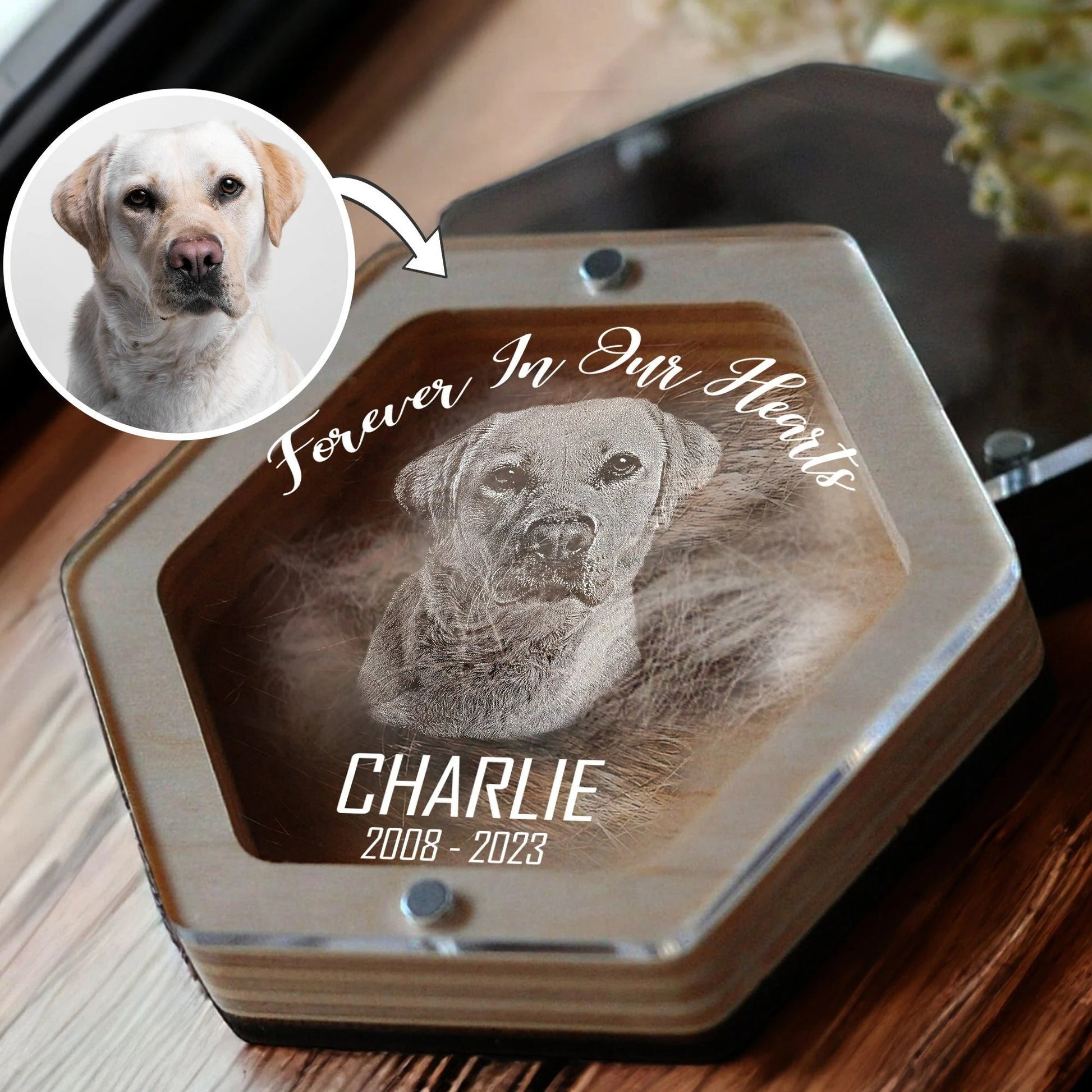 pet hair memorial box custom