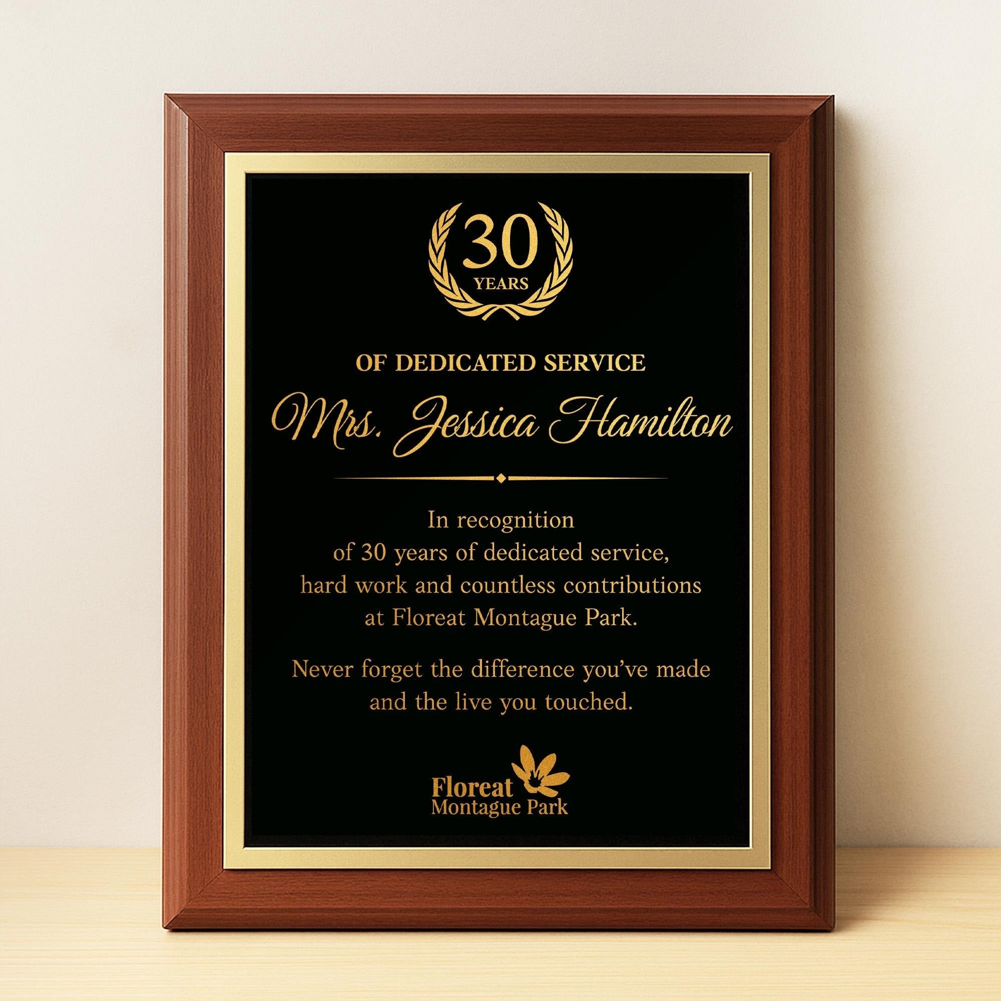 Personalized Years Of Service Recognition Wooden Plaque Lucy Engraving personalized-years-of-service-recognition-wooden-plaque-lucy-engraving