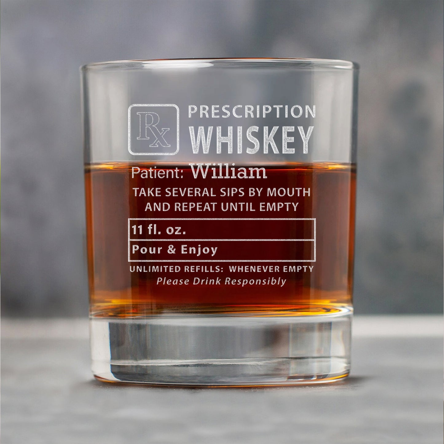 Personalized Prescription Whiskey Glass