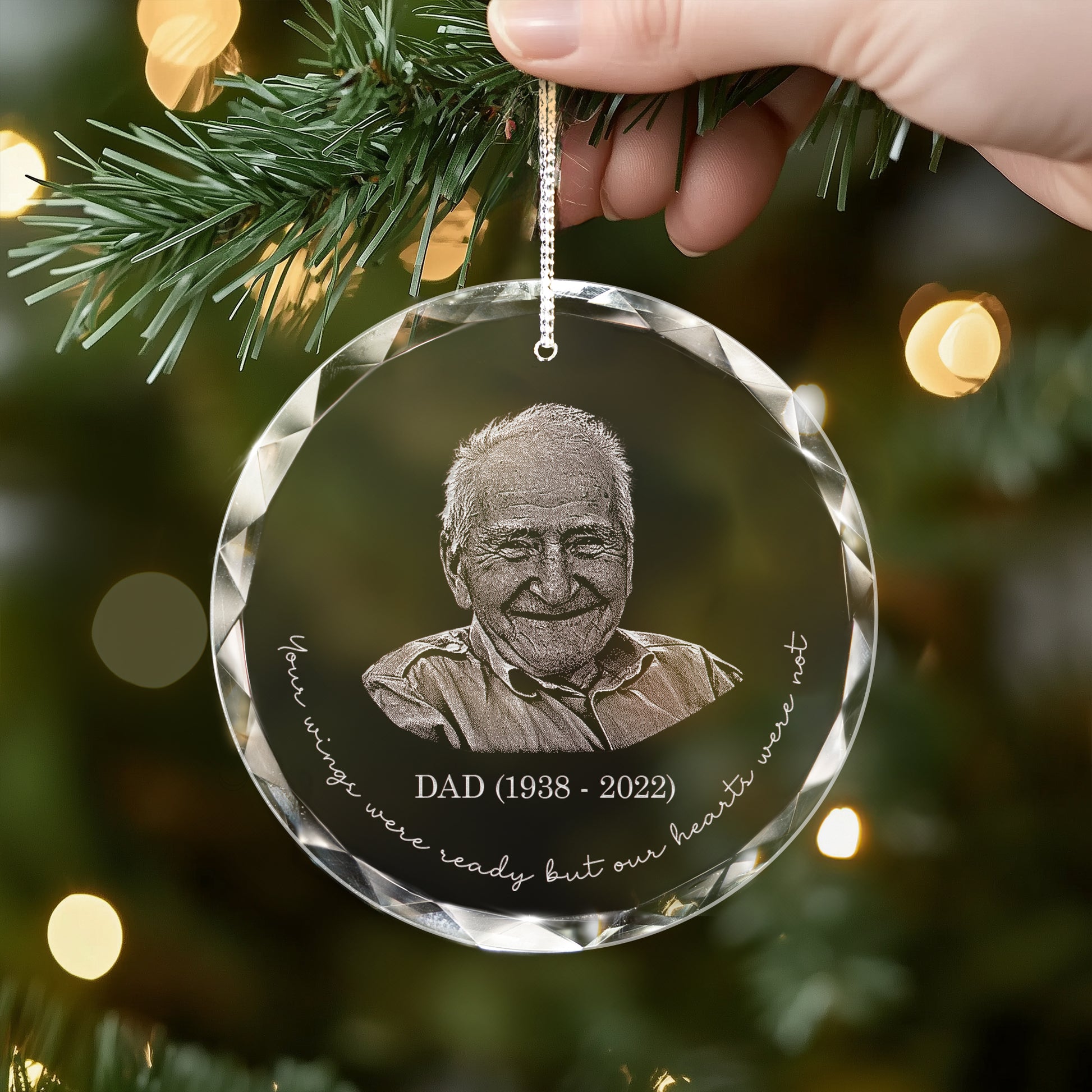 Engraved Photo Christmas Ornament