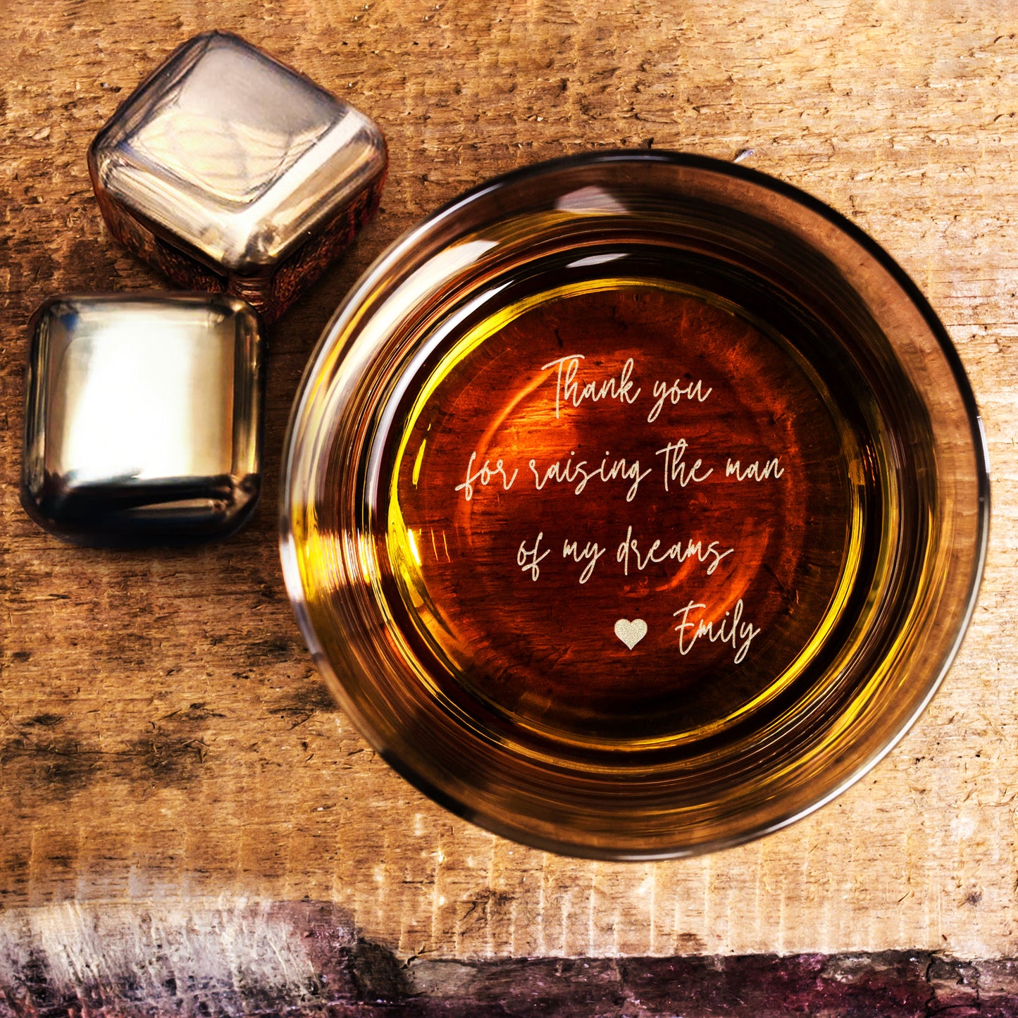 Personalized Handwriting Whiskey Glass for Father of the Bride