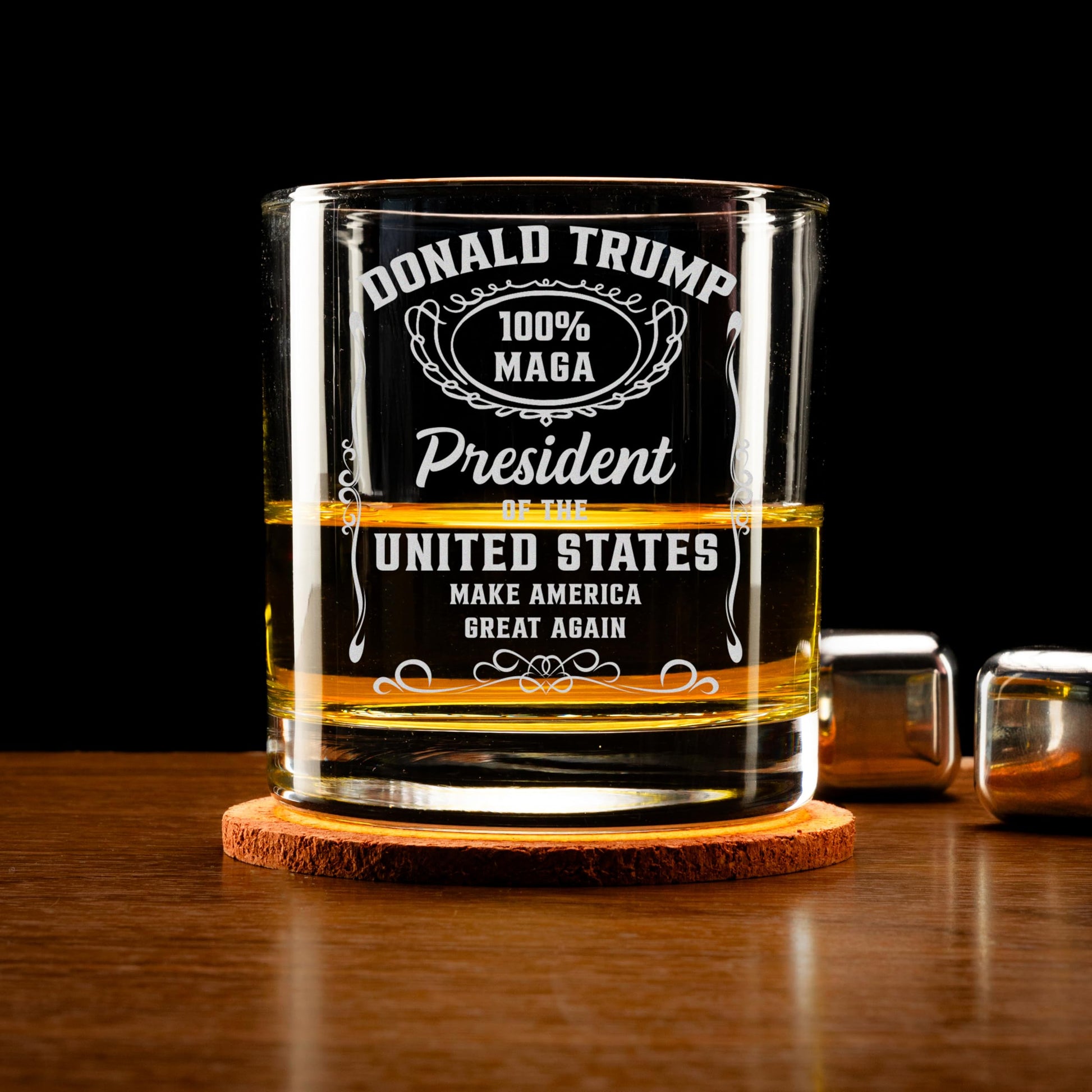 President Trump 2024 Whiskey Glass Engraved