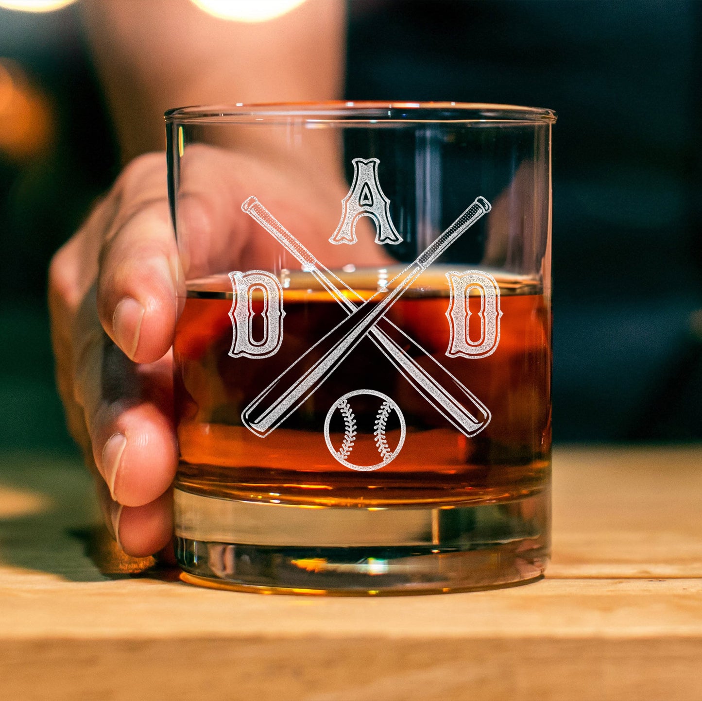 Custom Baseball Dad Whiskey Glass Gifts