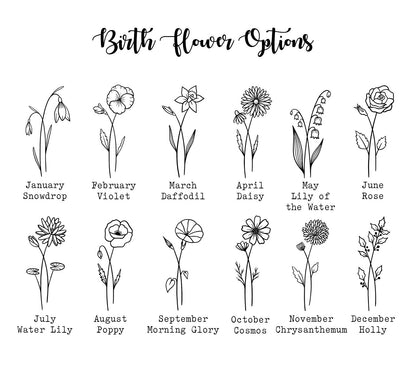 Custom Birth Flowers Tumbler With Handle & Straw