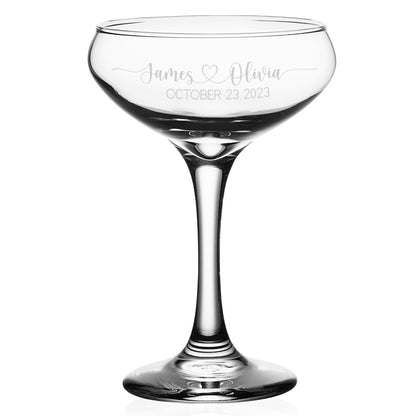Custom Couple Anniversary Cocktail Glass