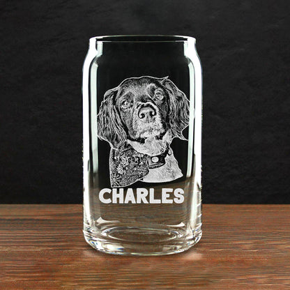 Custom Dog Portrait Whiskey Glass