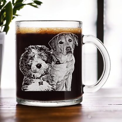 Custom Engraved Pint Glass with Your Dog's Photo