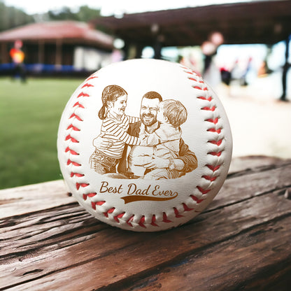 Custom Photo Baseball Ball Gift for Dad